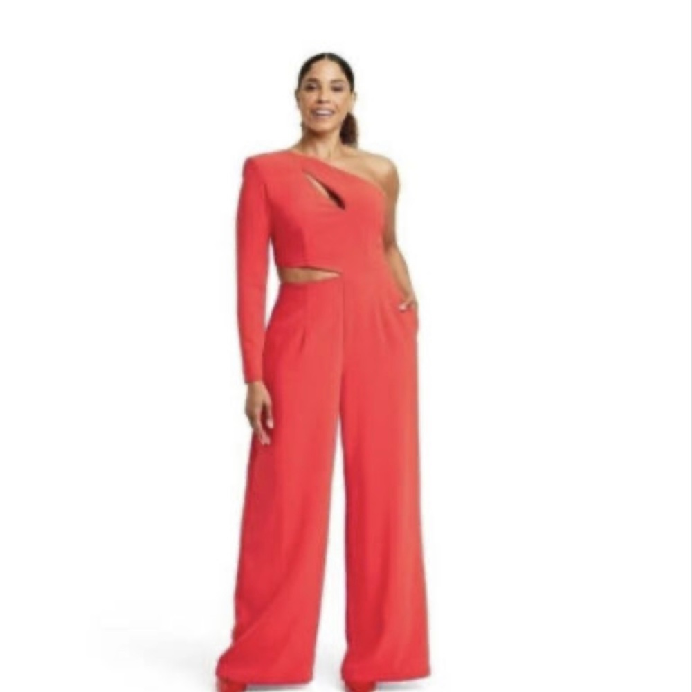 Sergio Hudson One Shoulder Cut-Out Jumpsuit Large. New with no tags.